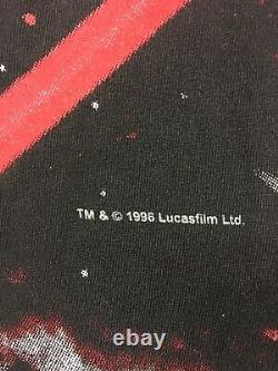 Vintage Star Wars Death Star Tie Fighter X-Wing T-Shirt Size XL 1996 90s Movie