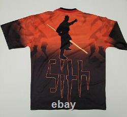 Vintage Star Wars Episode 1 Darth Maul All Over Print Jersey T-shirt Medium Sith