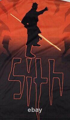 Vintage Star Wars Episode 1 Darth Maul All Over Print Jersey T-shirt Medium Sith