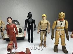 Vintage Star Wars Figure Lot Vader, Leia, Luke, IG-88, Kenobi, AT-AT, Bosk