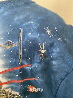 Vintage Star Wars Liquid Blue T-shirt 1997 Millennium Falcon Blue Tie Dye XL
