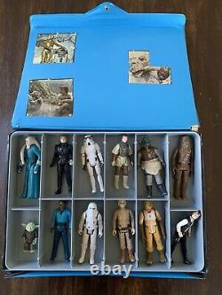 Vintage Star Wars Mini-Action Figure Collectors case with 17 figures