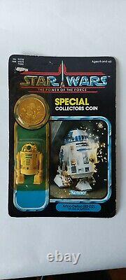 Vintage Star Wars Power Of The Force POTF R2-D2 Pop Up Lightsaber MOC Unpunched