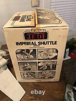 Vintage Star Wars ROTJ Imperial Shuttle COMPLETE withBox + Emperor/Royal Guard Lot