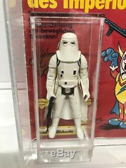 Vintage Star Wars YPS German Hoth Snowtrooper With Comic In Acrylic Case LOOK