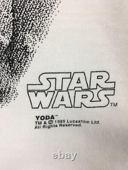 Vintage Star Wars Yoda Magic Myth Exhibition T-Shirt Size Large 90s Big Face