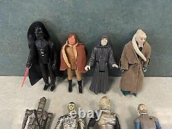 Vintage kenner original 12 Star Wars action figures with Vader Case
