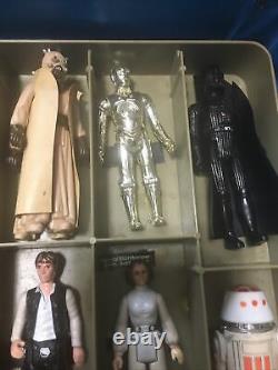 Vintage kenner star wars action figures lot with case and accessories