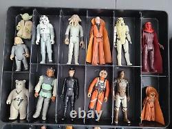 Vintage star wars action figure lot with case