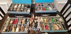 Vintage star wars lot figures and carrying cases